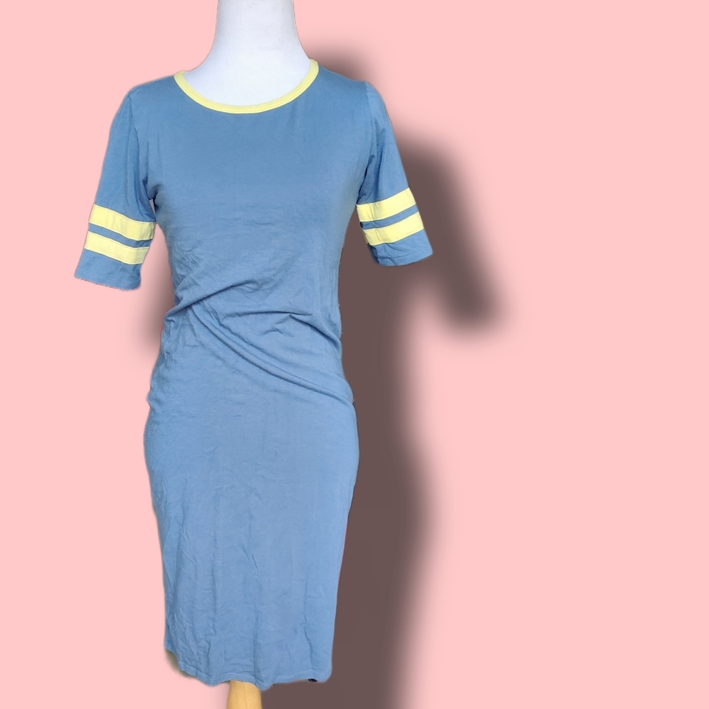 LuLaRoe, Sml, Blue/Yellow Sheath Dress